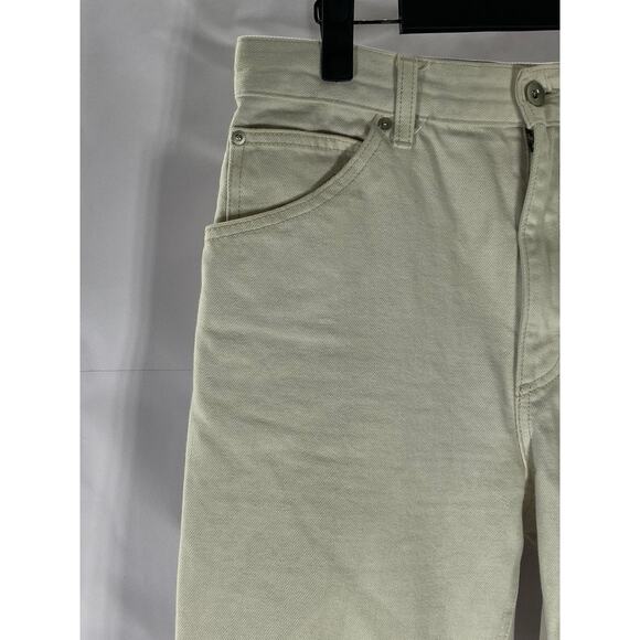 UNIQLO U Women's Cream Cotton Raw-Hem Regular-Fit Straight-Leg Jean SZ 27X32 - Picture 3 of 11